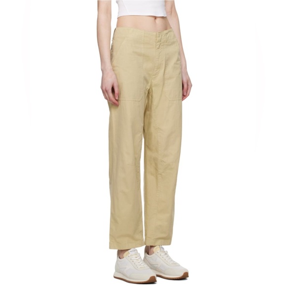 rag & bone Pants - RAG & BONE Leyton Crop Utilitarian Workwear Cotton Poplin Pant Beige Size 10 GUC